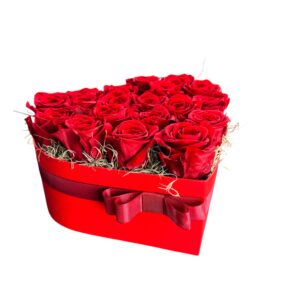 Box stabilizovaných ruží srdce Red BOX 19